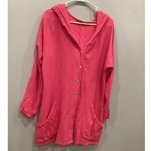 Oh My Gauze Womens Tunic Top Sz 1 Small Medium Pink Pocket Lagenlook Artsy Beach